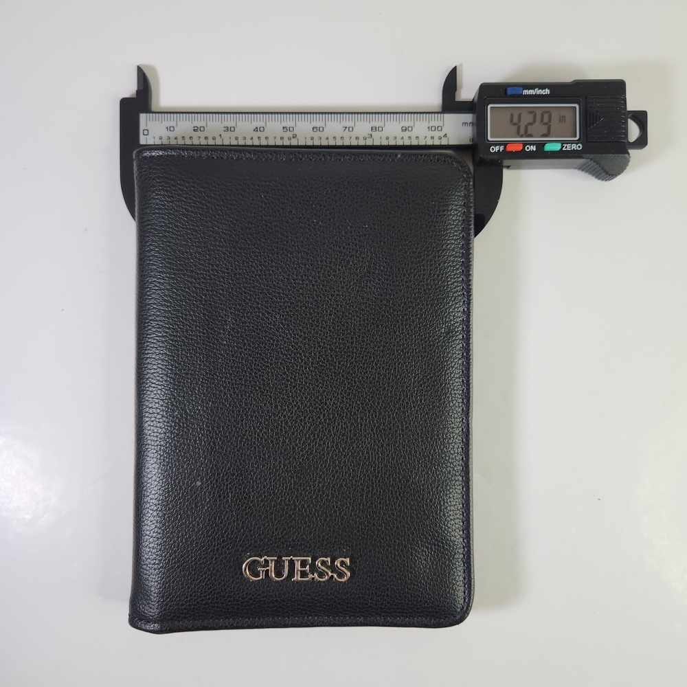 Guess Black Leather Passport Holder. With Pockets - Picture 7 of 7
